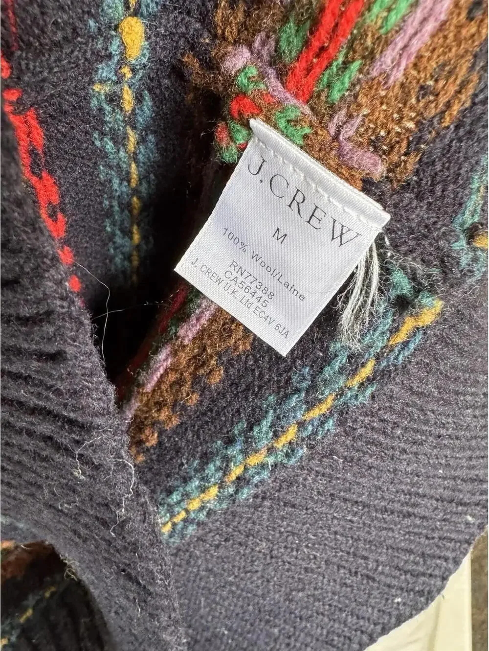 J Crew 100% Wool Sz M Mens Sweater Crewneck